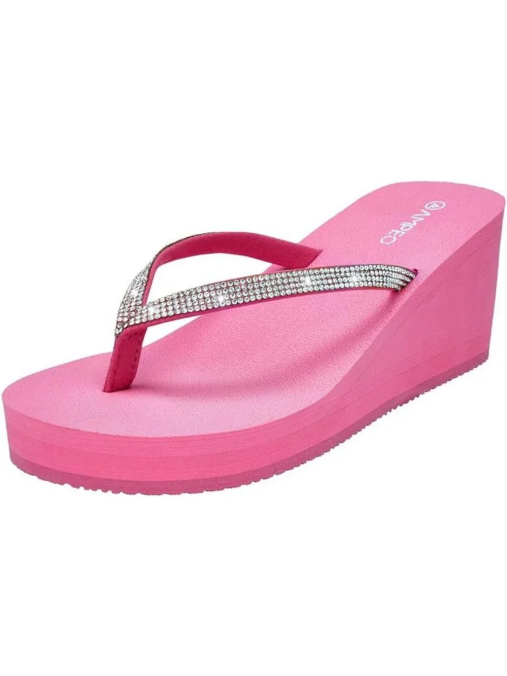 Stylish Rhinestone Wedge Sandals | Comfortable Platform Flip Flops for Women